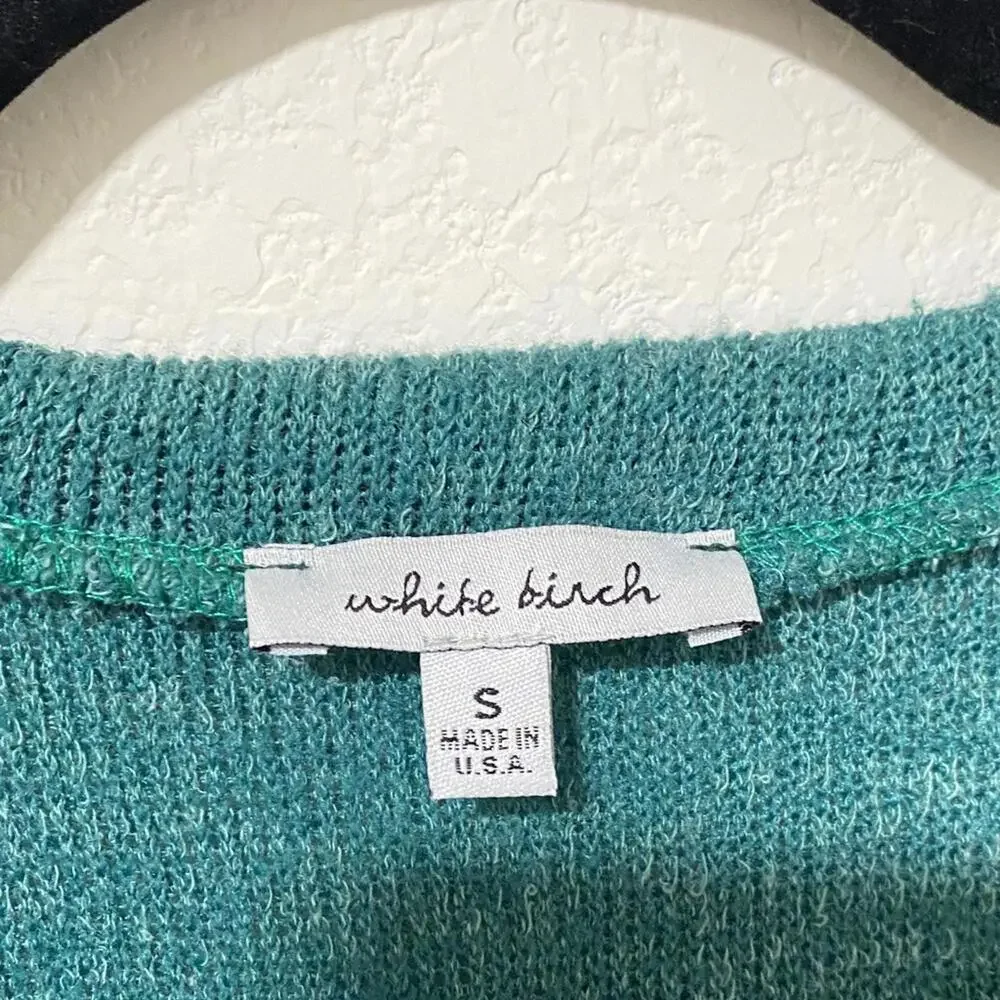 Pull Over Crew Neck Teal Long Sleeve Sweater Sweatshirt Small